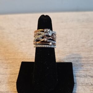 Wide Criss Cross Band Ring
